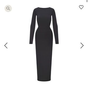NWT SKIMS Fits Everybody Low back Long Dress in Black Size Small